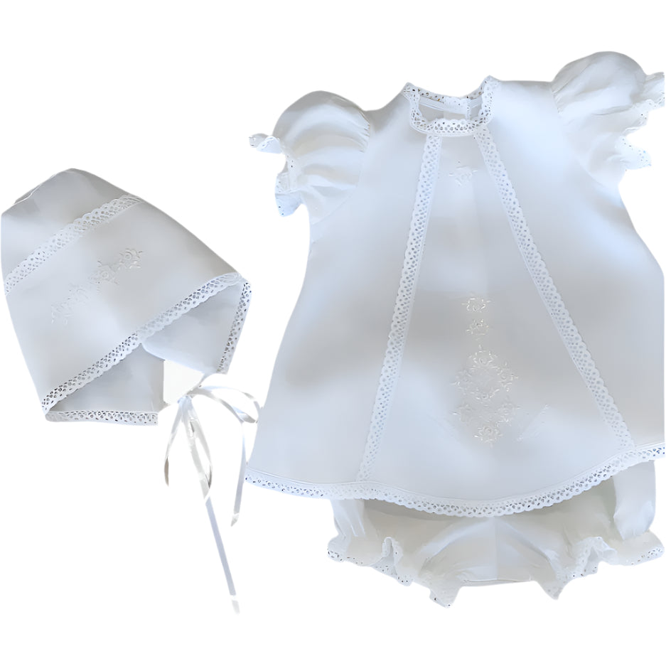 Linen Dress and Bonnet Set