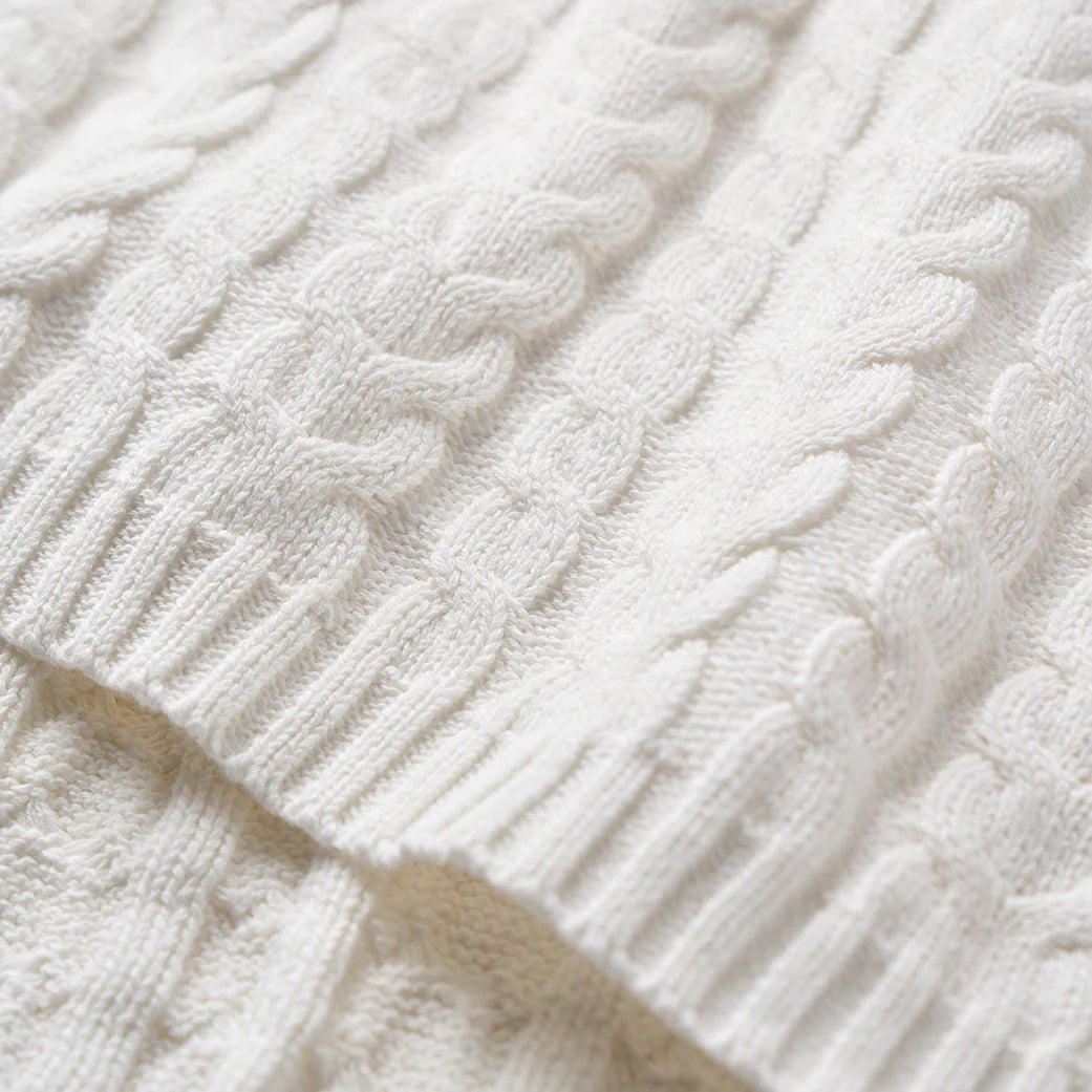 Luxe Cable Knit Baby Blanket