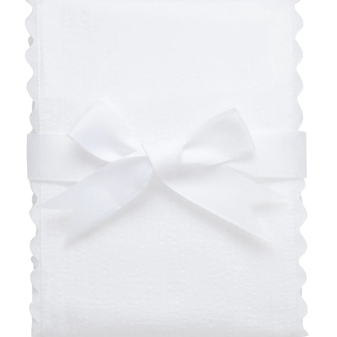 White Seersucker Stripe Fancy Fabric Burp Cloth