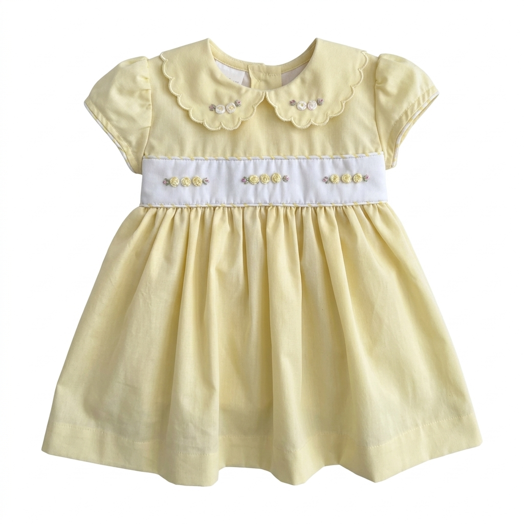 Yellow Scallop Collar Dress