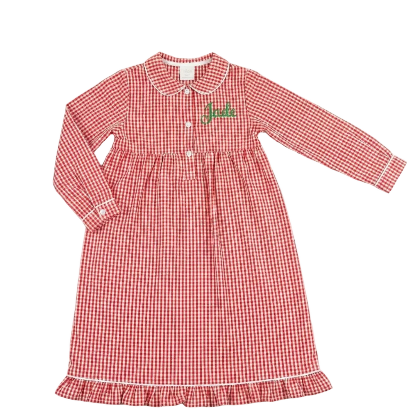 Traditional Gingham Christmas PJ Dress