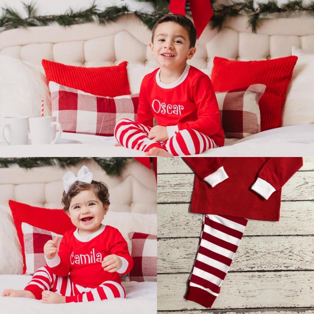 Christmas stripes pajama set
