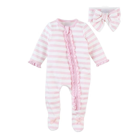 Pink Stripe Take Me Home Outfit with Headband